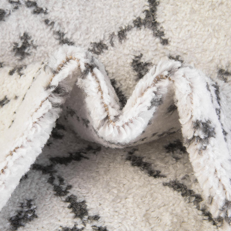 Marrakesh Lattice Collection Area Rug - Casablanca (Ivory Black) Rectangle Ivory Black lifestyle 15