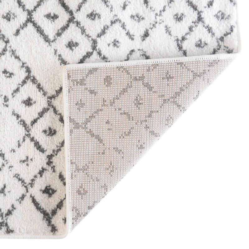 Marrakesh Lattice Collection Area Rug - Casablanca (Ivory Black) Rectangle Ivory Black lifestyle 16