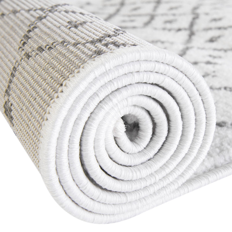 Marrakesh Lattice Collection Area Rug - Casablanca (Ivory Black) Rectangle Ivory Black lifestyle 19