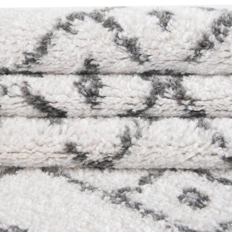 Marrakesh Lattice Collection Area Rug - Casablanca (Ivory Black) Rectangle Ivory Black lifestyle 21