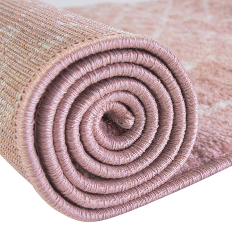 Marrakesh Lattice Collection Area Rug - Casablanca (Rose Pink) Rectangle Rose Pink lifestyle 19