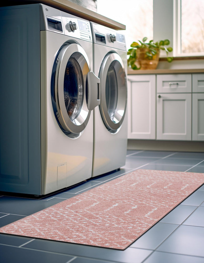 Marrakesh Lattice Collection Area Rug - Casablanca (Rose Pink) Runner Rose Pink lifestyle 50