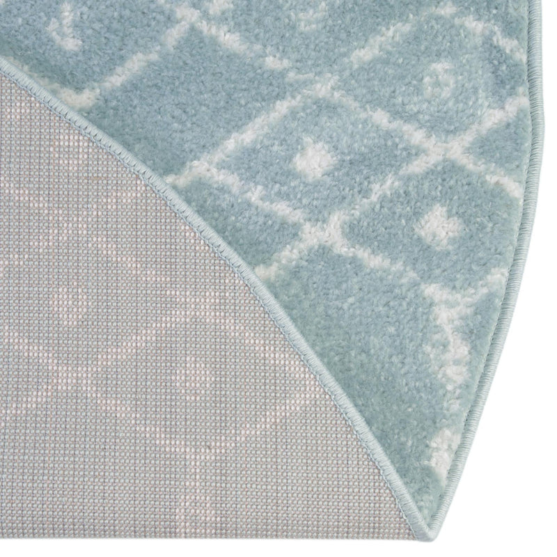 Marrakesh Lattice Collection Area Rug - Casablanca (Aqua) Round Aqua lifestyle 76