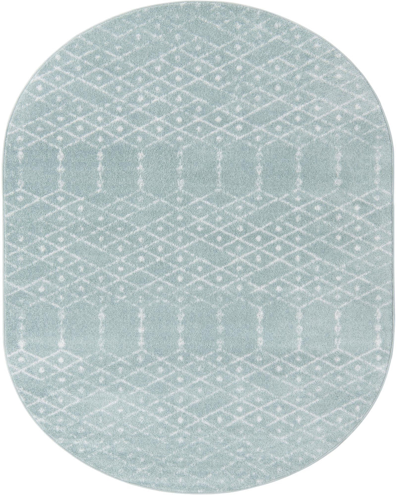 Marrakesh Lattice Collection Area Rug - Casablanca (Aqua) Oval Aqua lifestyle 26