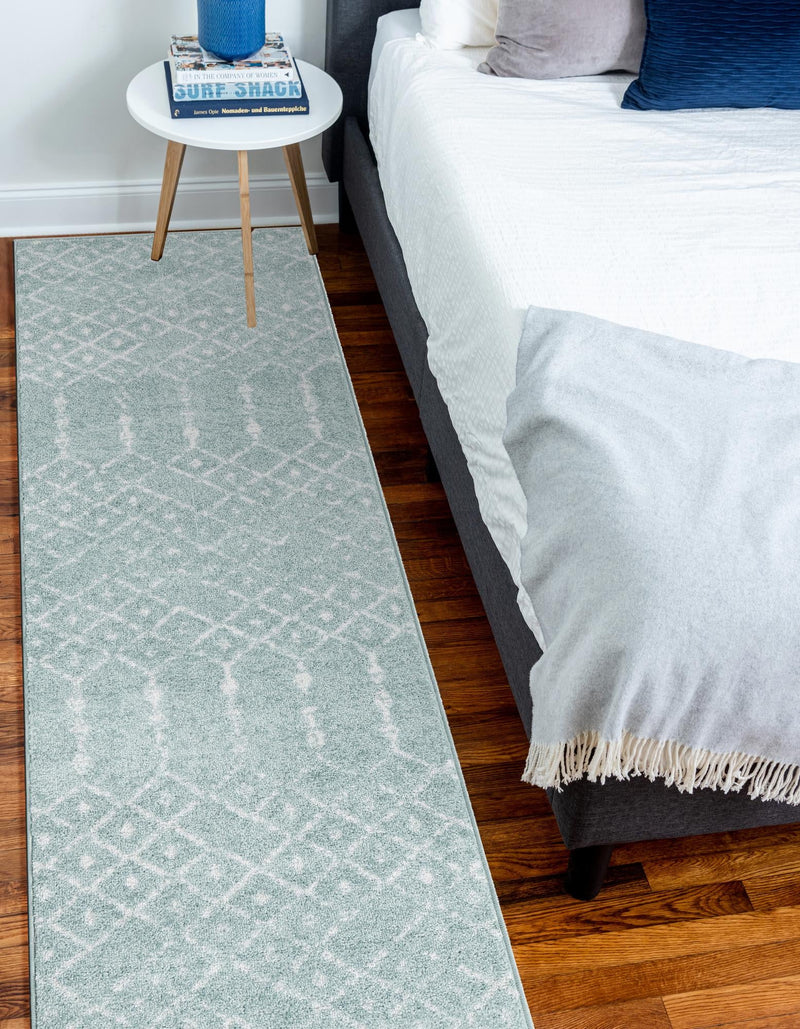 Marrakesh Lattice Collection Area Rug - Casablanca (Aqua) Runner Aqua lifestyle 38