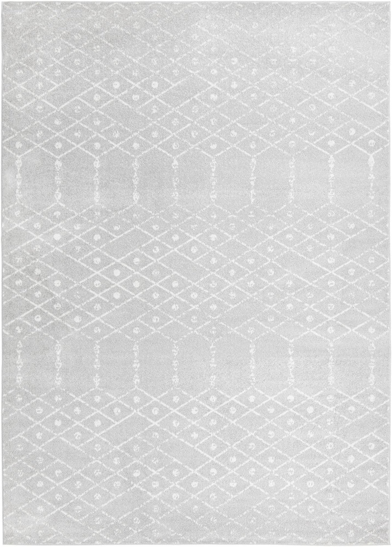 Marrakesh Lattice Collection Area Rug - Casablanca (Light Gray) Rectangle Light Gray Main
