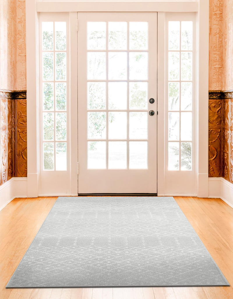 Marrakesh Lattice Collection Area Rug - Casablanca (Light Gray) Rectangle Light Gray lifestyle 7