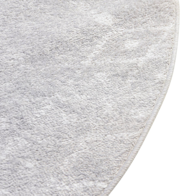 Marrakesh Lattice Collection Area Rug - Casablanca (Light Gray) Round Light Gray lifestyle 63