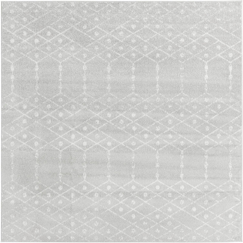 Marrakesh Lattice Collection Area Rug - Casablanca (Light Gray) Square Light Gray lifestyle 23