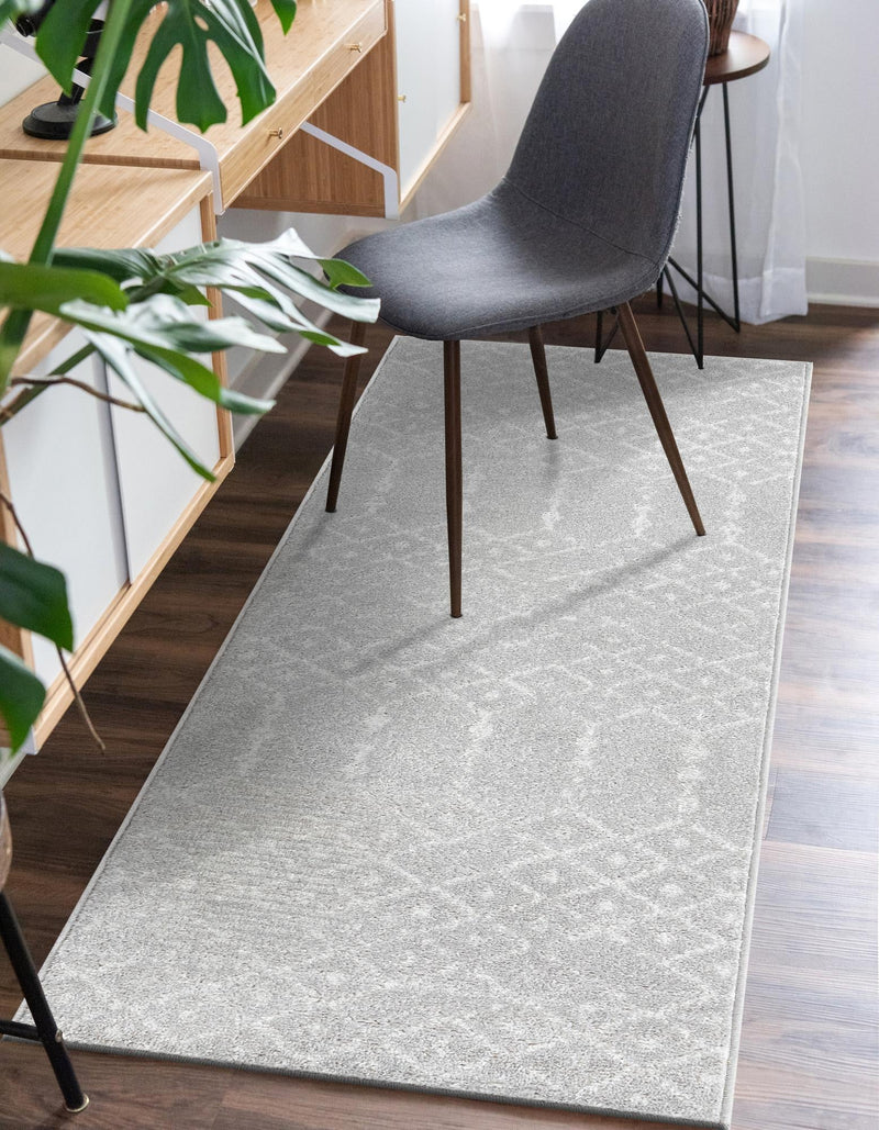 Marrakesh Lattice Collection Area Rug - Casablanca (Light Gray) Runner Light Gray lifestyle 38