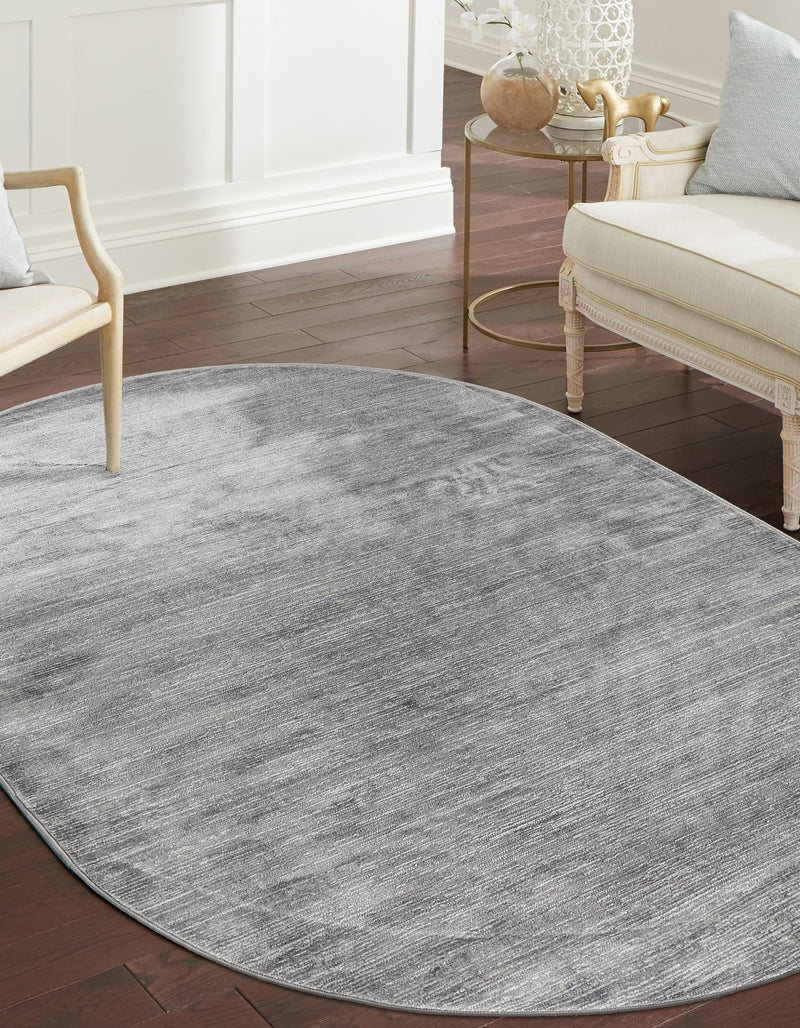 Bloomsbury Elegance Collection Area Rug - Kensington (Gray) Oval Gray lifestyle 22