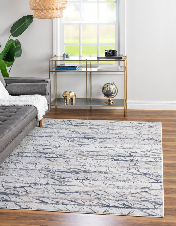 Bloomsbury Elegance Collection Area Rug - Soho Rectangle Gray lifestyle 5