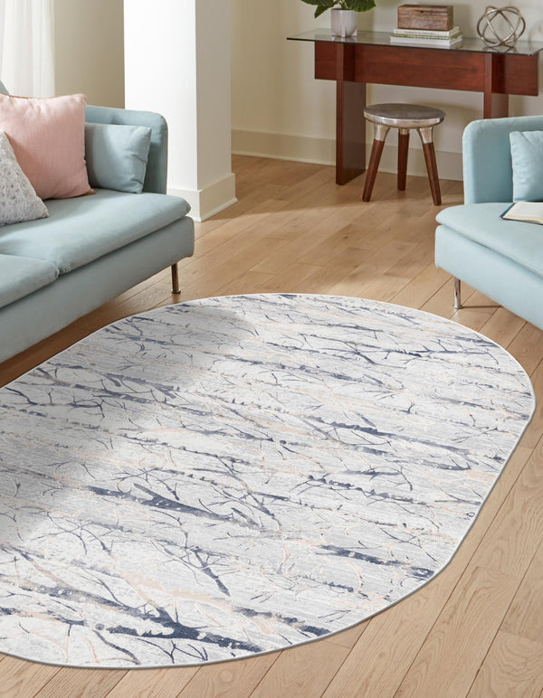 Bloomsbury Elegance Collection Area Rug - Soho Oval Gray lifestyle 58
