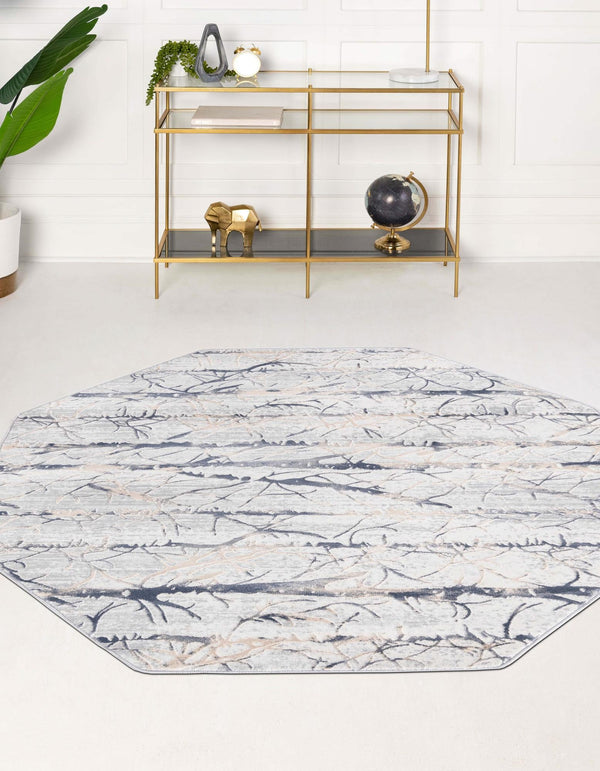 Bloomsbury Elegance Collection Area Rug - Soho Octagon Gray lifestyle 52