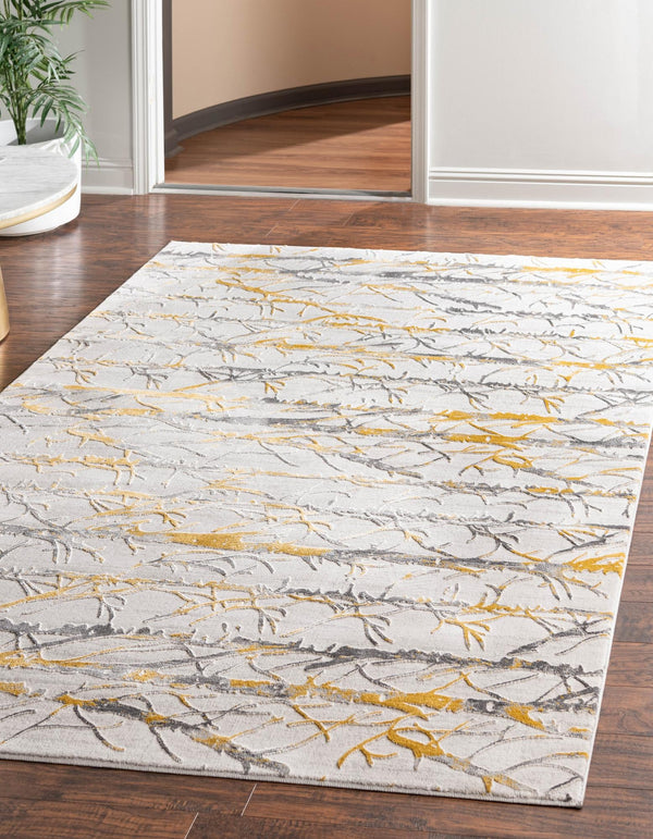 Bloomsbury Elegance Collection Area Rug - Soho Rectangle Yellow and Gray lifestyle 4