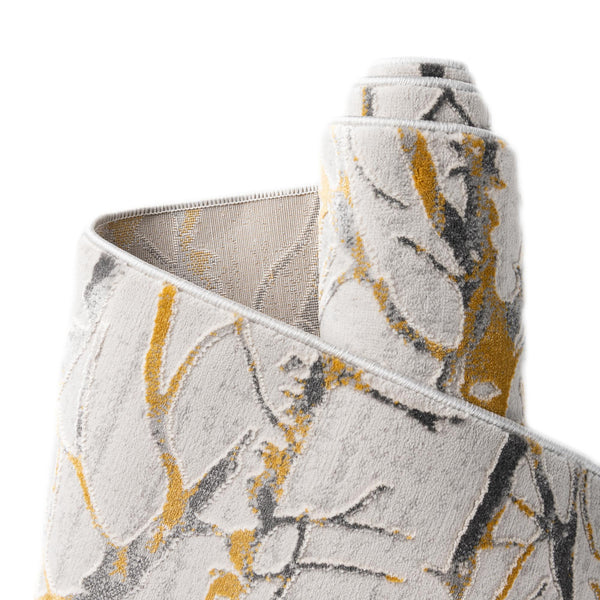 Bloomsbury Elegance Collection Area Rug - Soho Rectangle Yellow and Gray lifestyle 28