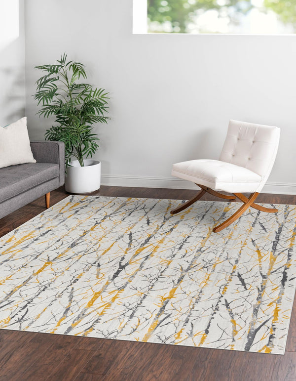 Bloomsbury Elegance Collection Area Rug - Soho Square Yellow and Gray lifestyle 49