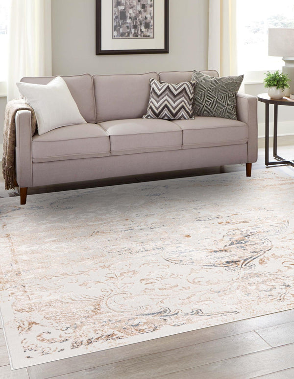 Kensington Collection Area Rug - Chelsea Square Ivory lifestyle 14