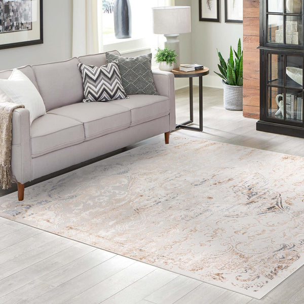 Kensington Collection Area Rug - Chelsea Square Ivory lifestyle 53