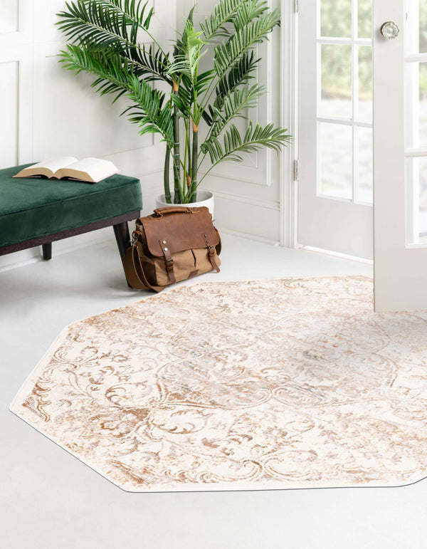 Kensington Collection Area Rug - Chelsea Octagon Cream lifestyle 19
