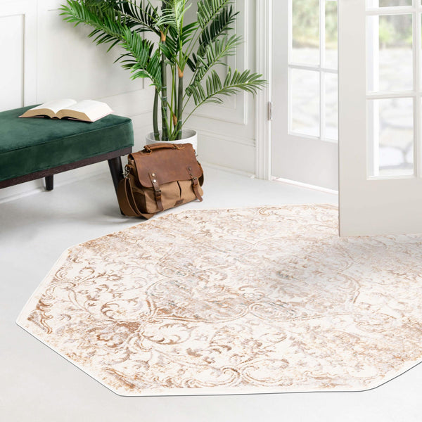 Kensington Collection Area Rug - Chelsea Octagon Cream lifestyle 63