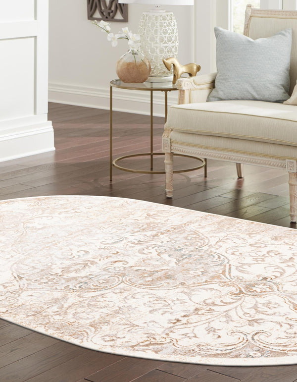 Kensington Collection Area Rug - Chelsea Oval Cream lifestyle 20