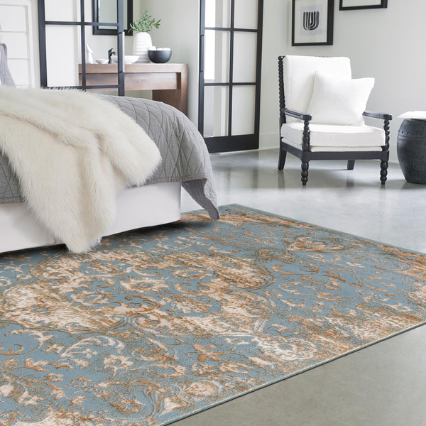 Kensington Collection Area Rug - Chelsea Rectangle Teal lifestyle 14
