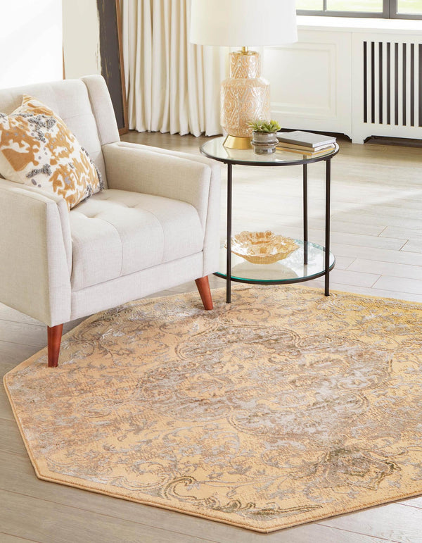 Kensington Collection Area Rug - Chelsea Octagon Yellow lifestyle 11