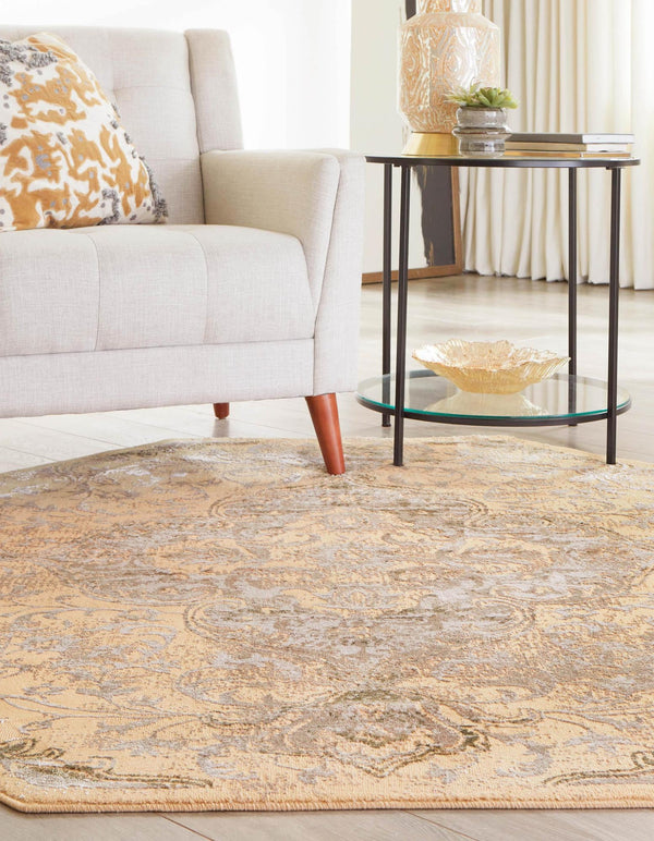 Kensington Collection Area Rug - Chelsea Octagon Yellow lifestyle 24