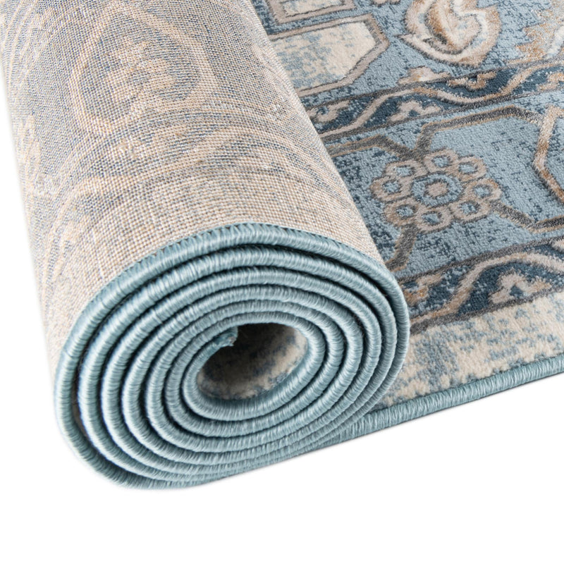 Kensington Collection Area Rug - Notting Octagon Blue lifestyle 29