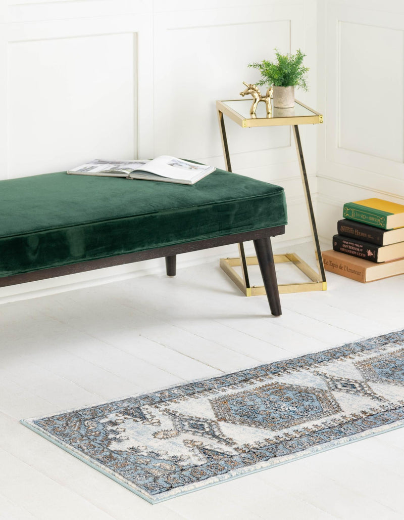 Kensington Collection Area Rug - Notting Runner Blue lifestyle 5
