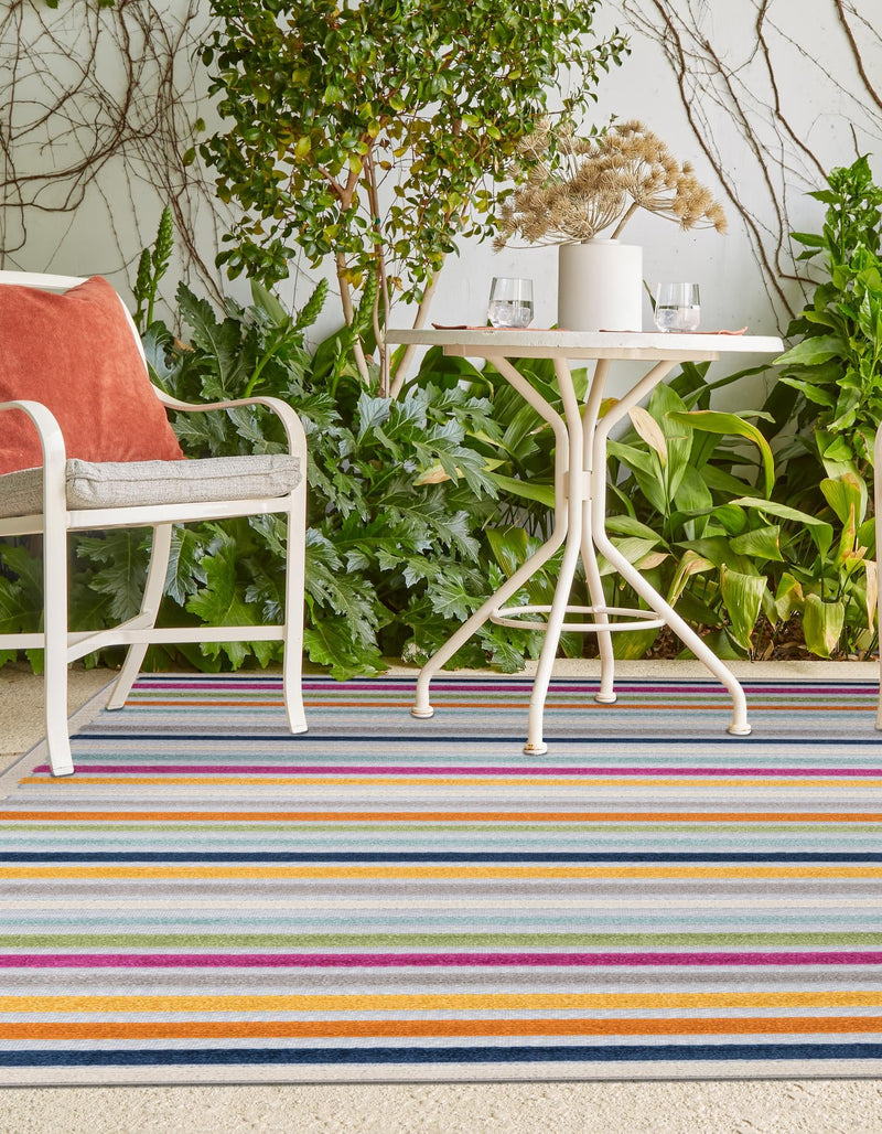 Bahama Breeze Outdoor Collection Area Rug - Exuma Rectangle Gray lifestyle 14