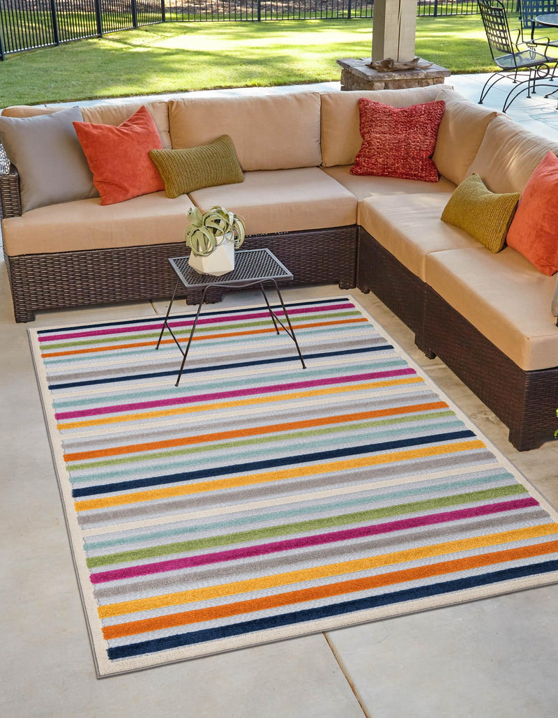 Bahama Breeze Outdoor Collection Area Rug - Exuma Rectangle Gray lifestyle 22