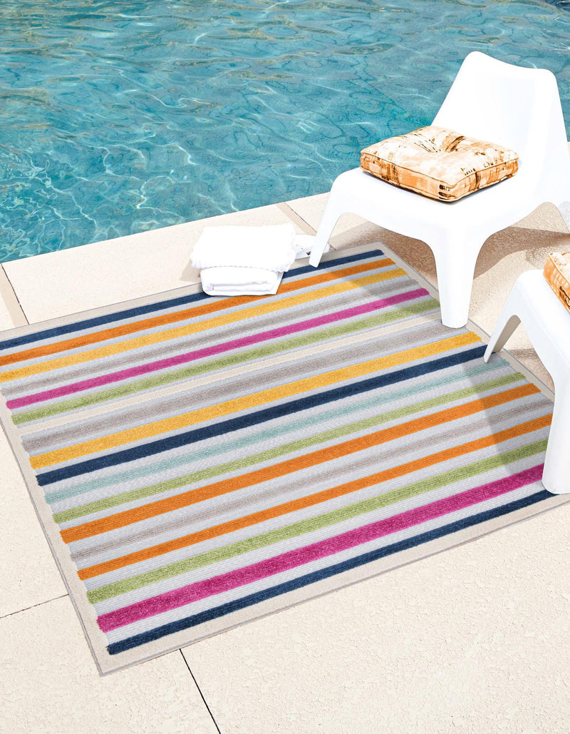 Bahama Breeze Outdoor Collection Area Rug - Exuma Square Gray lifestyle 59