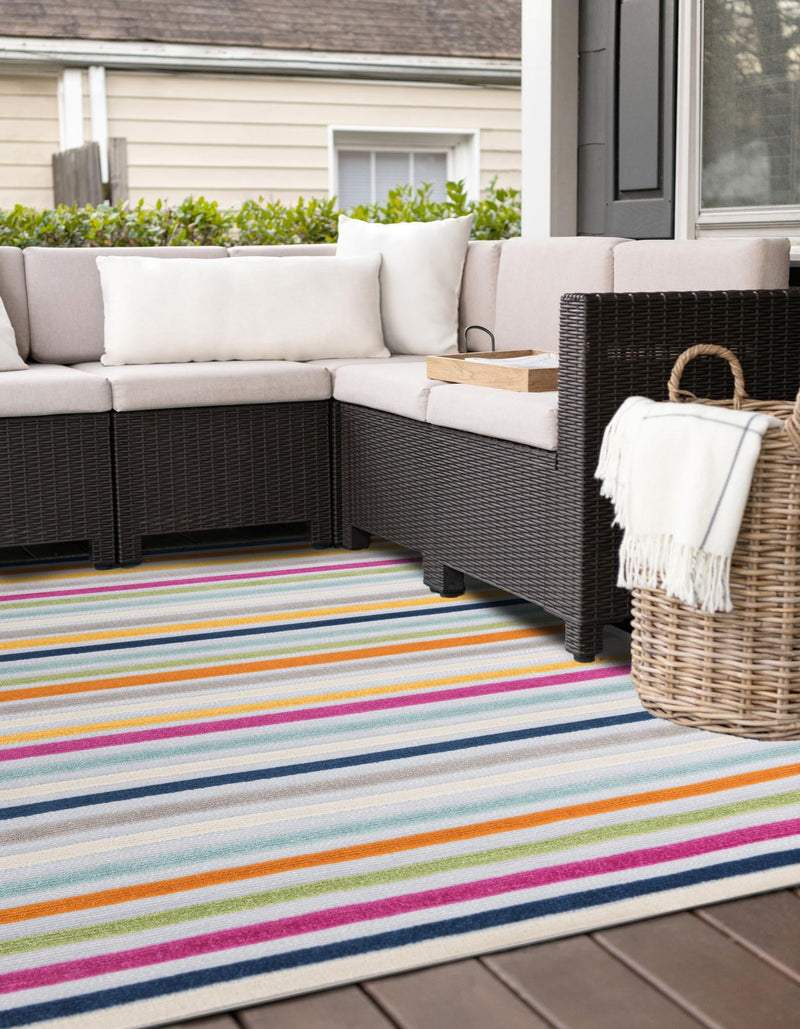 Bahama Breeze Outdoor Collection Area Rug - Exuma Square Gray lifestyle 133