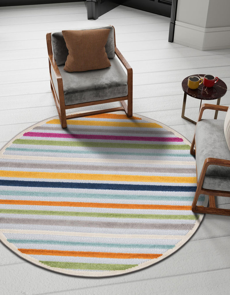 Bahama Breeze Outdoor Collection Area Rug - Exuma Round Gray lifestyle 124