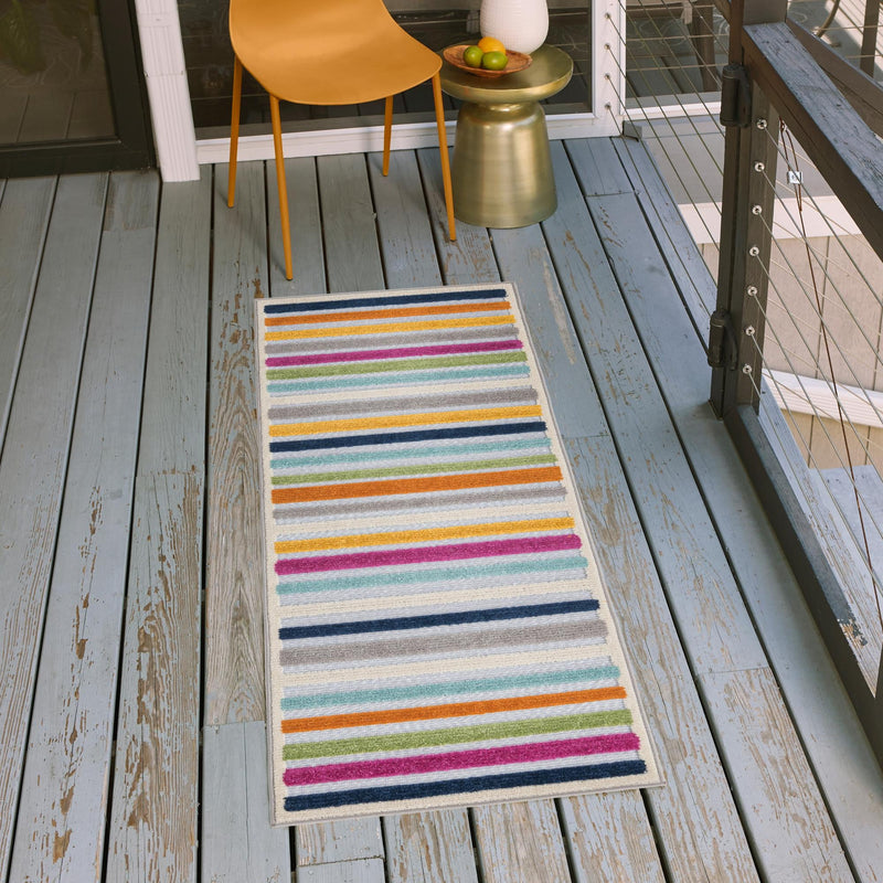 Bahama Breeze Outdoor Collection Area Rug - Exuma Runner Gray lifestyle 97