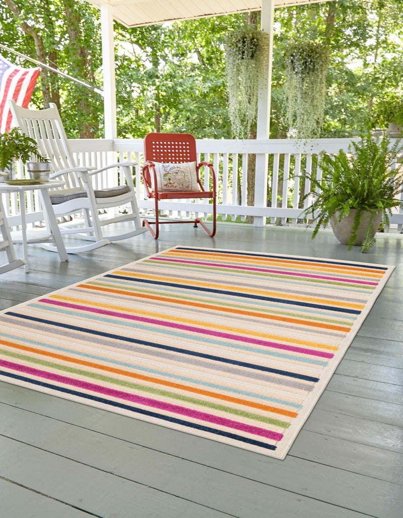 Bahama Breeze Outdoor Collection Area Rug - Exuma Rectangle Beige lifestyle 15