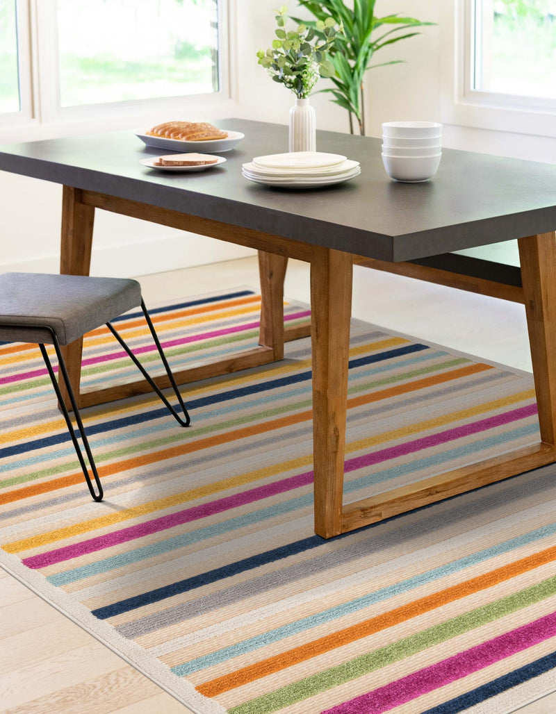 Bahama Breeze Outdoor Collection Area Rug - Exuma Rectangle Beige lifestyle 35