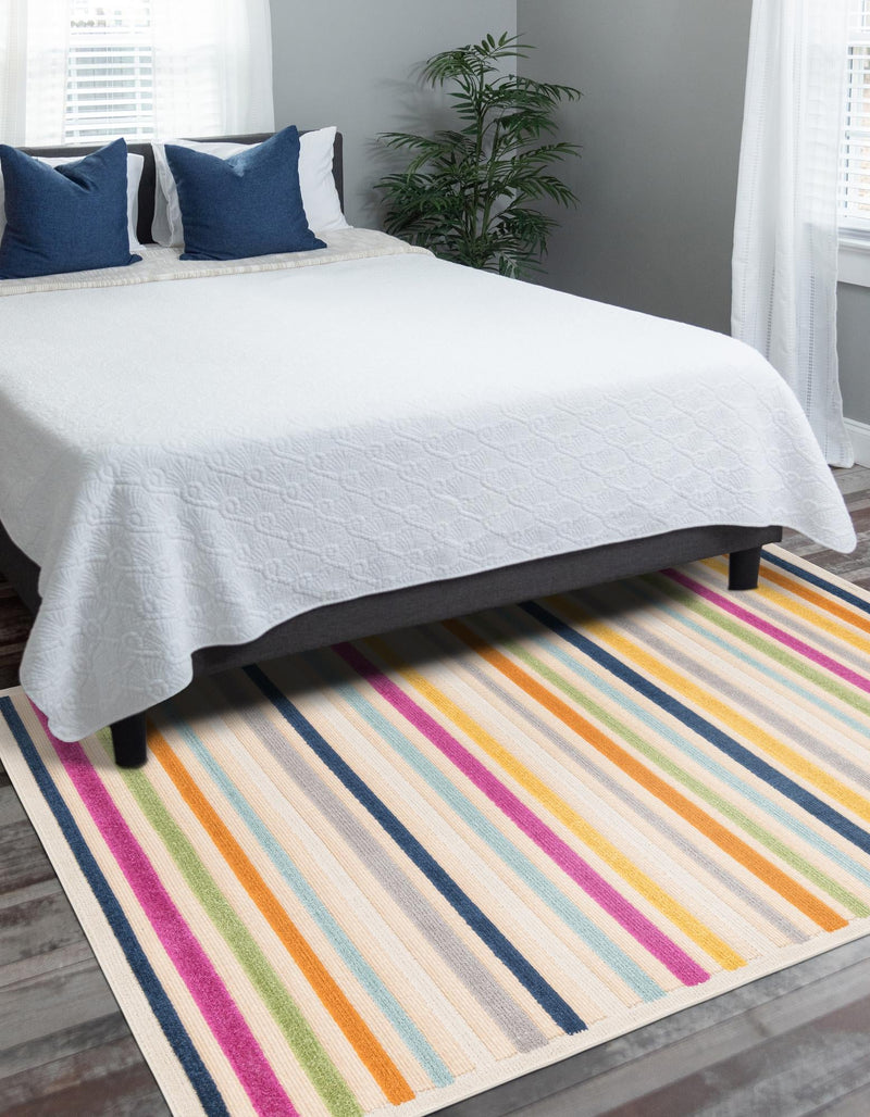 Bahama Breeze Outdoor Collection Area Rug - Exuma Rectangle Beige lifestyle 43
