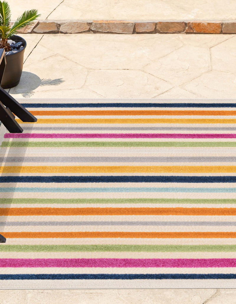 Bahama Breeze Outdoor Collection Area Rug - Exuma Square Beige lifestyle 62