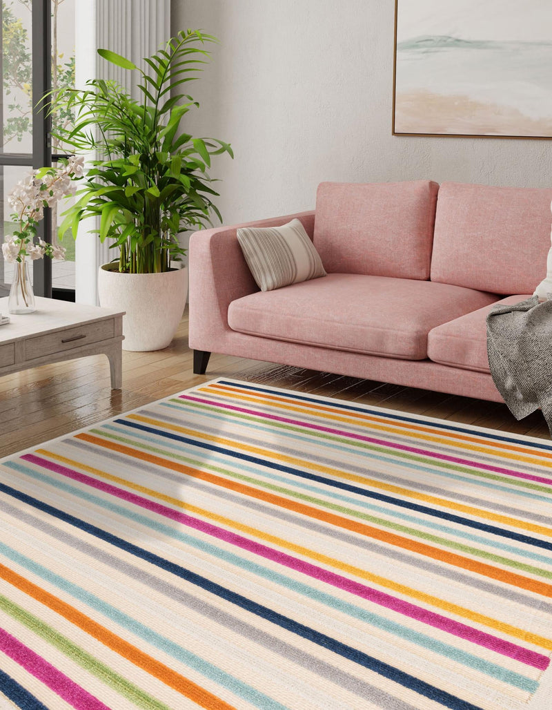 Bahama Breeze Outdoor Collection Area Rug - Exuma Square Beige lifestyle 166
