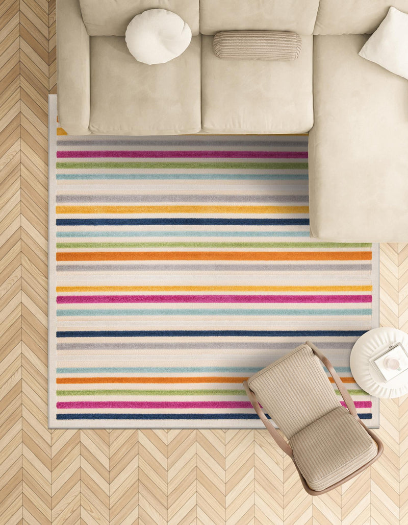Bahama Breeze Outdoor Collection Area Rug - Exuma Square Beige lifestyle 186