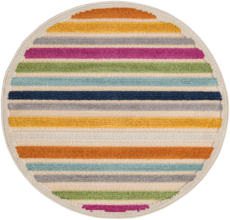 Bahama Breeze Outdoor Collection Area Rug - Exuma Round Beige lifestyle 42