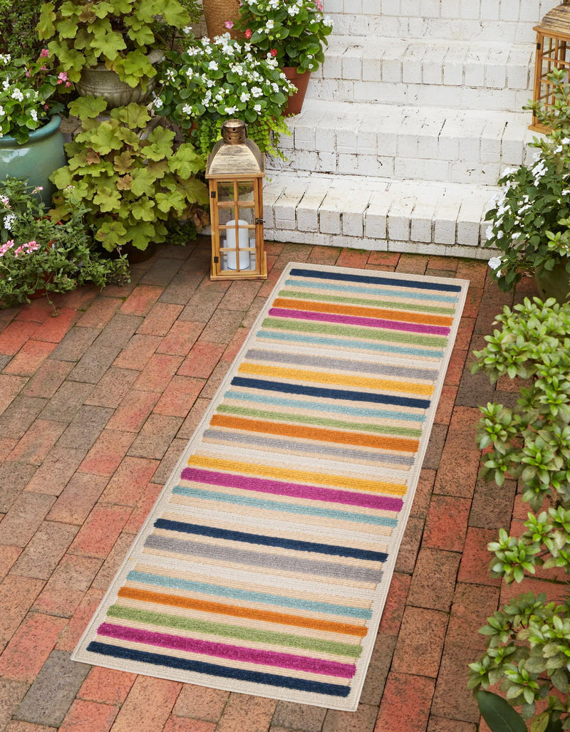Bahama Breeze Outdoor Collection Area Rug - Exuma Runner Beige lifestyle 63