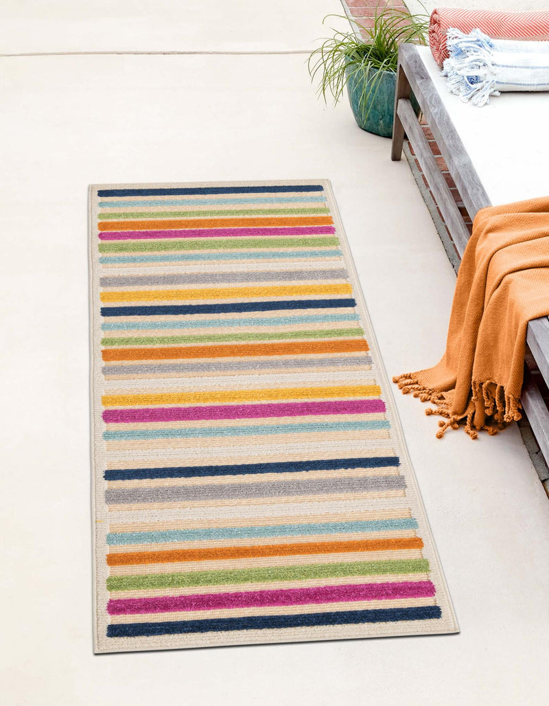 Bahama Breeze Outdoor Collection Area Rug - Exuma Runner Beige lifestyle 118