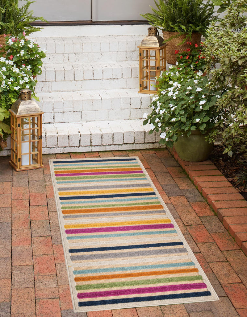 Bahama Breeze Outdoor Collection Area Rug - Exuma Runner Beige lifestyle 138