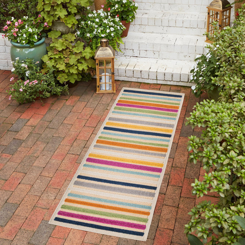 Bahama Breeze Outdoor Collection Area Rug - Exuma Runner Beige lifestyle 99