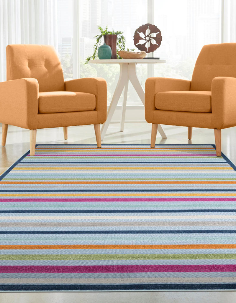 Bahama Breeze Outdoor Collection Area Rug - Exuma Rectangle Blue lifestyle 20