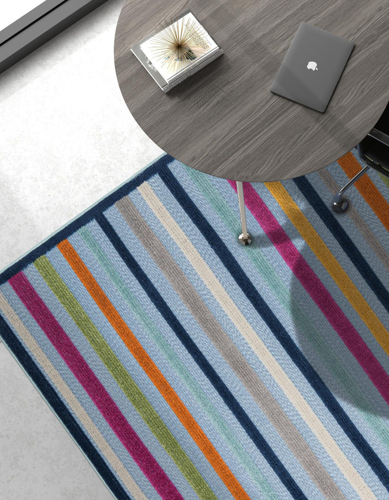 Bahama Breeze Outdoor Collection Area Rug - Exuma Rectangle Blue lifestyle 44